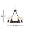 Franklin Iron Works Holman Bronze Wagon Wheel Chandelier 26 3/4" Wide Rustic Farmhouse Clear Glass 6-Light Fixture for Dining Room Kitchen Island Home - 4 of 4