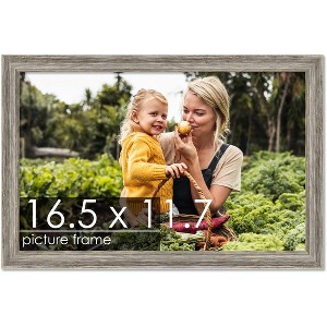 PosterPalooza | 16.5x11.7 Thin Barnwood Picture Frame, UV Acrylic, 2 Finishes - Grey and Black - 1 of 4