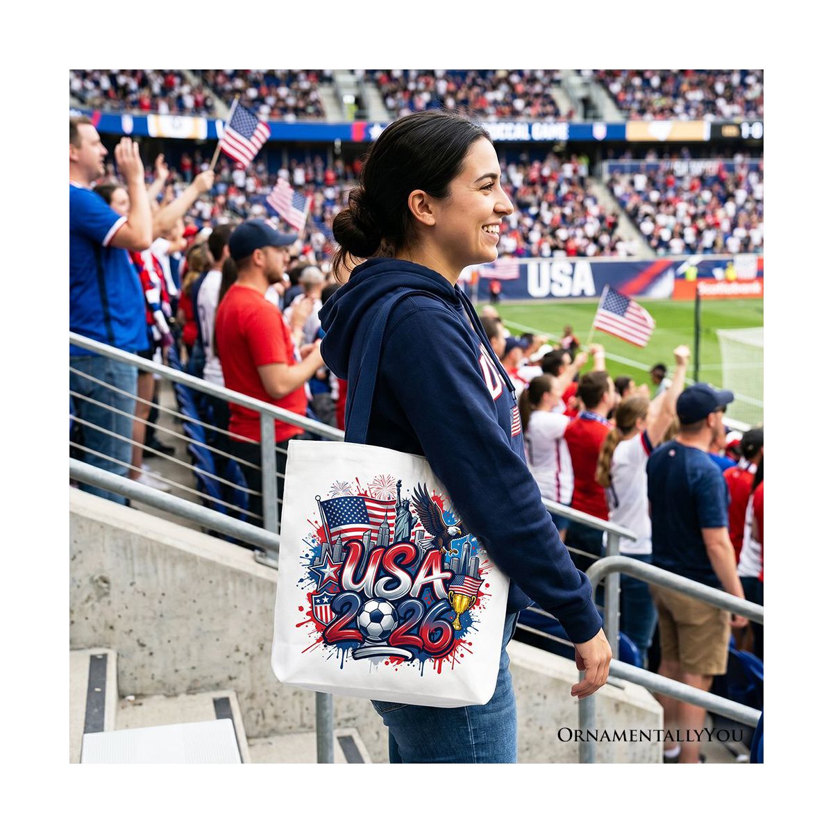 USA 2026 Soccer Cup Global Championship Tote Bag, Fans Football Gift Shopper| OrnamentallyYou - thumbnail 6