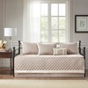 Madison Park Miller Daybed 6pc Daybed Cover Set Khaki: Percale Quilted, Includes Bed Skirt & Sham - 2 of 4