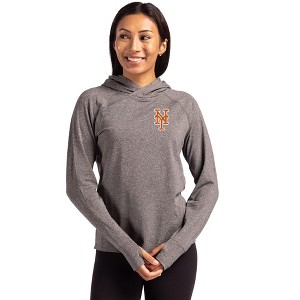 New York Mets Cutter & Buck Adapt Knit Recycled Womens Heathered Hooded Pullover - 1 of 1