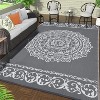 Waterproof Outdoor Rug - Reversible Plastic Straw w/ Leaf Pattern - For Patio, Deck, RV, Camping - 4 of 4