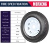 Trailer Tires Rims ST175/80D13 175 80 13 Tire, 5 Lug on 4.5", White Spoke Wheel Load Range C, 6 PLY, Set of 2 - 2 of 4