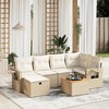 vidaXL Garden Sofa Set Beige PE rattan 7-piece Removable Covers - 2 of 4