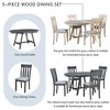 5 Piece Round Dining Table Set For 4-6 Person Extendable Dining Table With 4 Upholstered Dining Chairs For Kitchen Dining Room - 4 of 4
