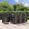 vidaXL 9-Piece Black Patio Dining/Lounge Set with Cushions - Outdoor Poly Rattan Garden Furniture Set withAdjustable Backrest - 2 of 4
