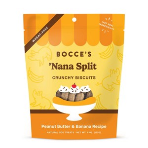 Bocce's Bakery Banana and Peanut Butter Flavor Nana Split Dog Treats - 4oz - 1 of 2
