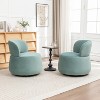 SEYNAR Contempoary Velvet 360 Degree Swivel Round Accent Chair with Metal Base Set of 2 - 3 of 4