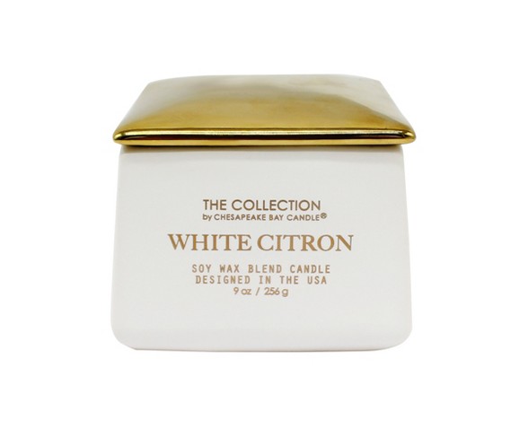 9oz Matte Square Jar Candle White Citron - The Collection By Chesapeake Bay Candle