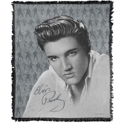 Elvis Presley Blanket  50"x60" Moves Woven Tapestry Cotton Blend Fringed Throw