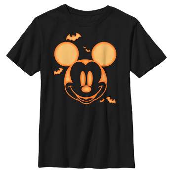 Boy's Disney Mickey Mouse Pumpkin Halloween Face T-Shirt