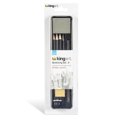 KINGART Sketching Tin Set, 9 pc