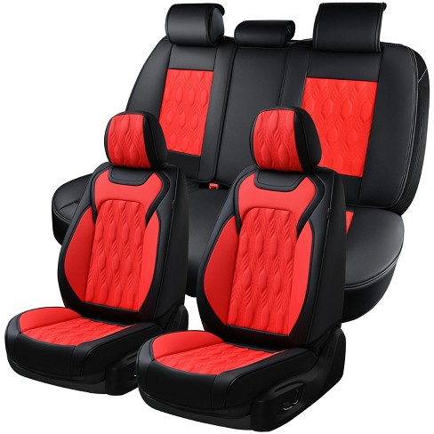 Coverado Car Seat Covers 5 Pieces Front And Back Faux Leather Seat ...