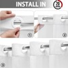 Aoibox No Hook Shower Curtain with Snap in Fabric Liner Set, White Waffle Design for Bathroom, Easy Installation & Removable Liner - 3 of 4