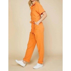 Women's Short Sleeve Gauze Jumpsuit - SKIES ARE BLUE - 1 of 4