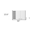 HomeRoots 59" White Wood Wall Mounted Accent Cabinet With Four Doors - 3 of 4