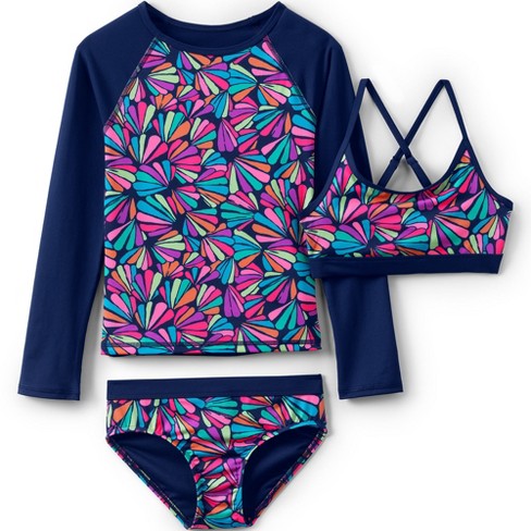 Lands' End Kids Chlorine Resistant Rash Guard Swim Top Bikini Top