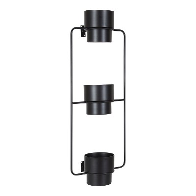 Kate and Laurel Ascher  Metal Hanging Planter, 13x9x36, Black