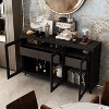 FUFU&GAGA Black Modern Storage Cabinet: Drawers & Glass Doors for Organized - 2 of 4