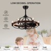 Ludomide 27"  Farmhouse Style Chandelier Ceiling Fan with Light and Remote Control for Bedroom Kitchen Dining Room-Brown Walnut - 3 of 4