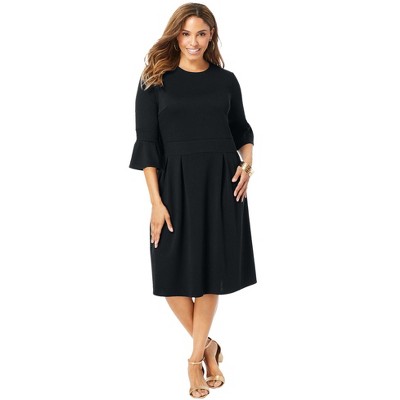 Jessica London Women's Plus Size Ponte Fit & Flare Dress