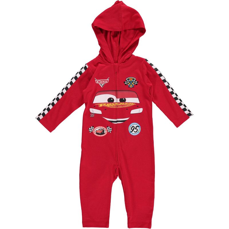 Disney Pixar Cars Lightning McQueen Tow Mater Baby Zip Up Cosplay Coverall Newborn to Infant, 1 of 10