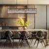 Rennnsan Erynore 48"W 6-Light Rectangle Crystal Industrial Dimmable Kitchen Island Pendant in Black - 2 of 4