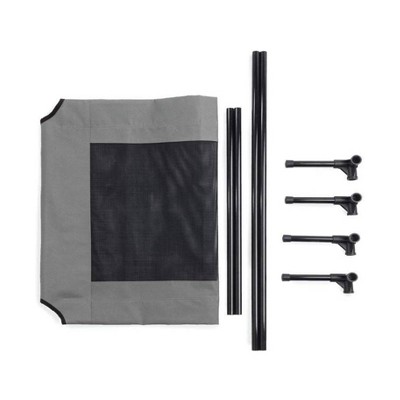Large Gray Elevated Mesh Dog Cot with Steel Frame