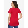 Woman Within Plus Size Lattice-Detail Cold-Shoulder Tee - 3 of 4