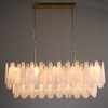 47.2" 4-Tiers Alabaster Rectangle Brass Kitchen Island Chandelier - 2 of 4