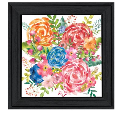 HomeRoots Spring Floral Black Framed Print Wall Art