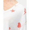 Women's Hearts Waffle Knit Top - entro - 2 of 3