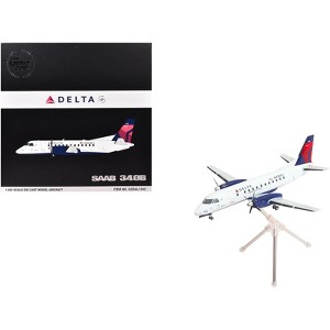 Saab 340B Commercial Aircraft White with Red and Blue Tail 1/200 Diecast Model Airplane by GeminiJets - 1 of 4