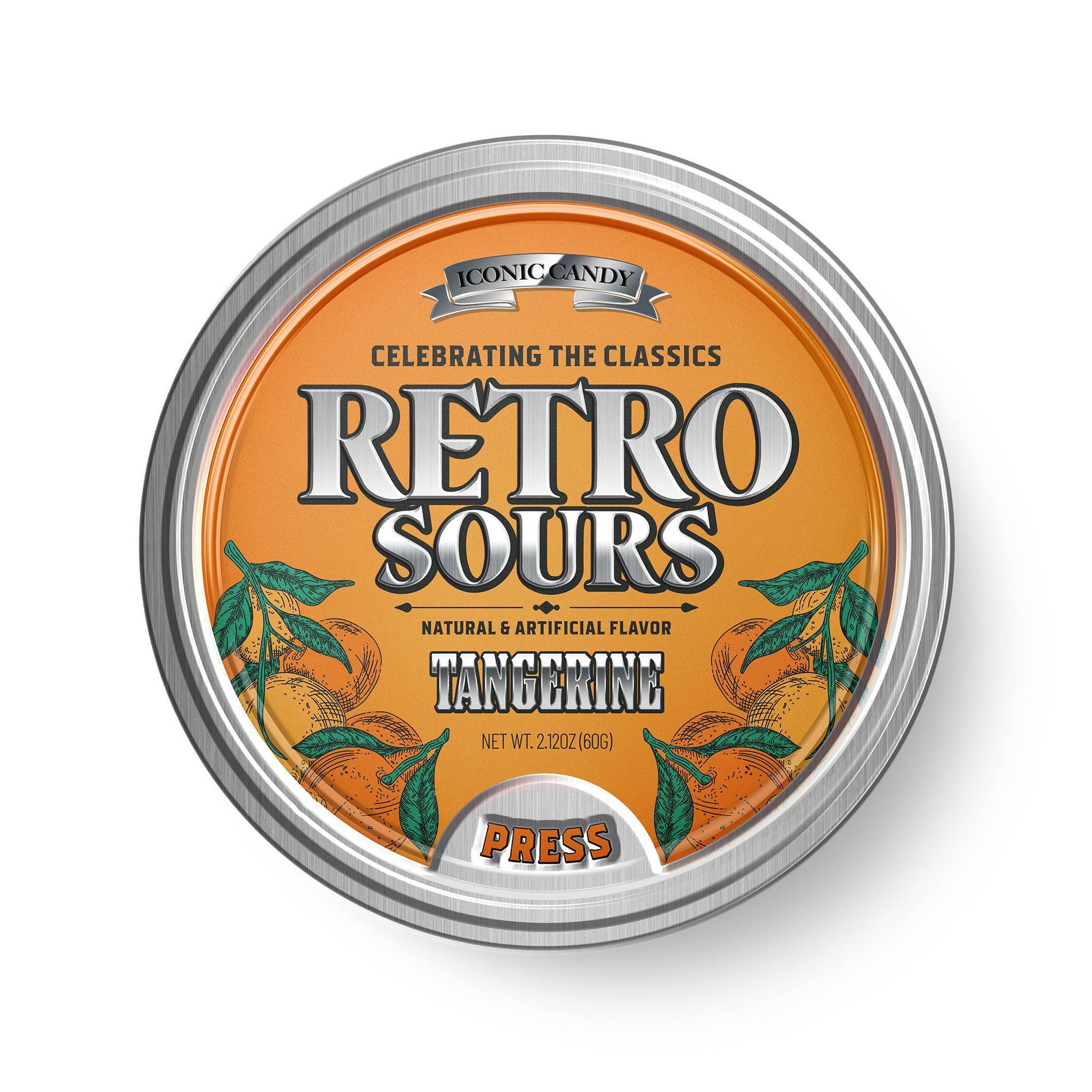 Retro Sours Tangerine Candy Tin - 2.12oz