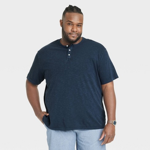 Men's Big & Tall Short Sleeve Henley T-shirt - Goodfellow & Co™ Navy Blue  4xlt : Target