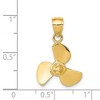 Black Bow Jewelry 14k Yellow Gold Polished Propeller Pendant - 3 of 4