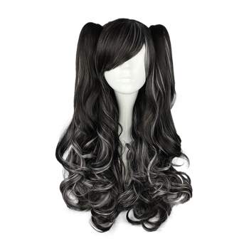 Unique Bargains Curly Wig Human Hair Wigs for Women with Wig Cap Long Hair