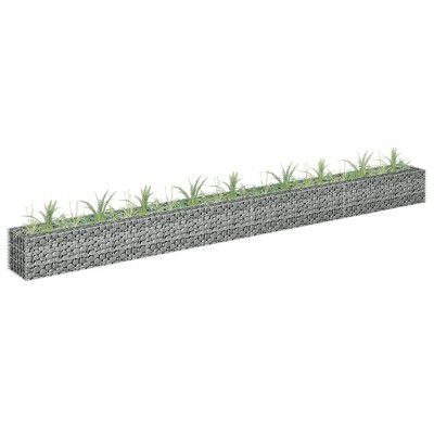 vidaXL Gabion Raised Bed Galvanized Steel 141.7"x11.8"x11.8"