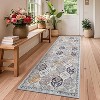 Washable Non-Slip Area Rug - Low Pile Stain-Resistant Oriental Accent Carpet Foldable Print Floor Covering for Living Room, Bedroom Office - 4 of 4
