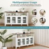 Sideboard Buffet Cabinet With Glass Doors, Kitchen Pantry Cabinet With Tempered Glass Shelf, Coffee Bar Cabinet For Dining Living Room - 4 of 4