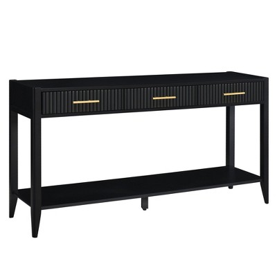 NicBex 60''Console Table with 3 Drawers and Metal Handles Modern Side Table with Bottom Shelf for Entryway,Living Room