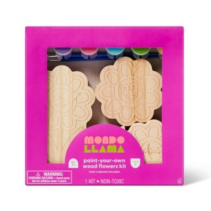 3ct Wood Flowers Painting Craft Kit- Mondo Llama™ - 1 of 3