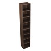 8-Tier Media Tower Rack Bookcase Display Bookshelf, Slim Storage Cabinet With Adjustable Shelves For Home Office, Brown - 3 of 4