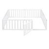 CAVINAS Full Size Wood Montessori Bed,Modern Floor Bed Frame with Safety Fence and Door,Toddler Bed for Bedroom - 4 of 4