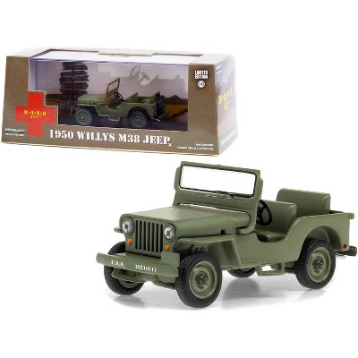 1950 Willys M38 Jeep Army Green "MASH" (1972-1983) TV Series 1/43 Diecast Model Car by Greenlight