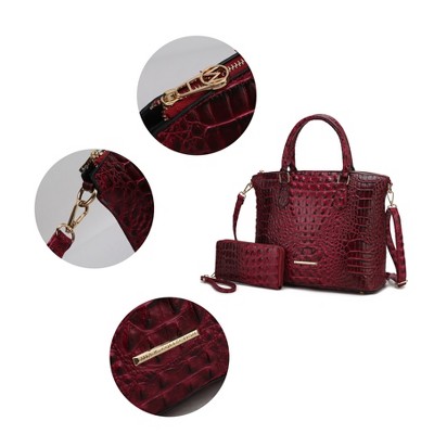 MKF Collection Croc-Embossed Tote Bag with Wristlet Set, Liora | MKF Collection by Mia K - Royal Blue — фото 5