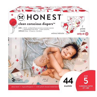 Image of The Honest Company Clean Conscious Disposable Diapers In-RED-Ibly Delicious & So Fetch - Size 5 - 44ct
