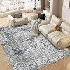 Modern Abstract Striped Washable Area Rug Low Pile Stain Resistant Soft Carpet Non-Slip Backing Floor Cover for Bedroom Living Room - 3 of 4
