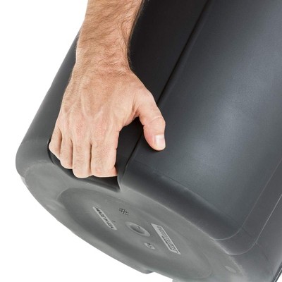 Black 32 Gallon Lockable Plastic Outdoor Trash Cans, Set of 2