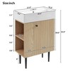 Kumasinova 21.6" Freestanding/Floating Bathroom Storage Cabinet,Bathroom Vanity with Ceramic Sink,Right/Left-Side Bathroom Cabinet for Small Bathroom - 2 of 4